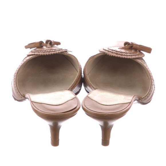 Vintage Christian Louboutin Kitten Heels Mules Leather Tassel 36.5 Pointed Toe - Picture 3 of 5